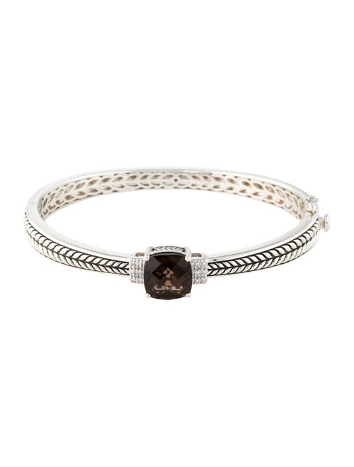 Effy Jewelry Smoky Quartz & Diamond Bangle Bracelet