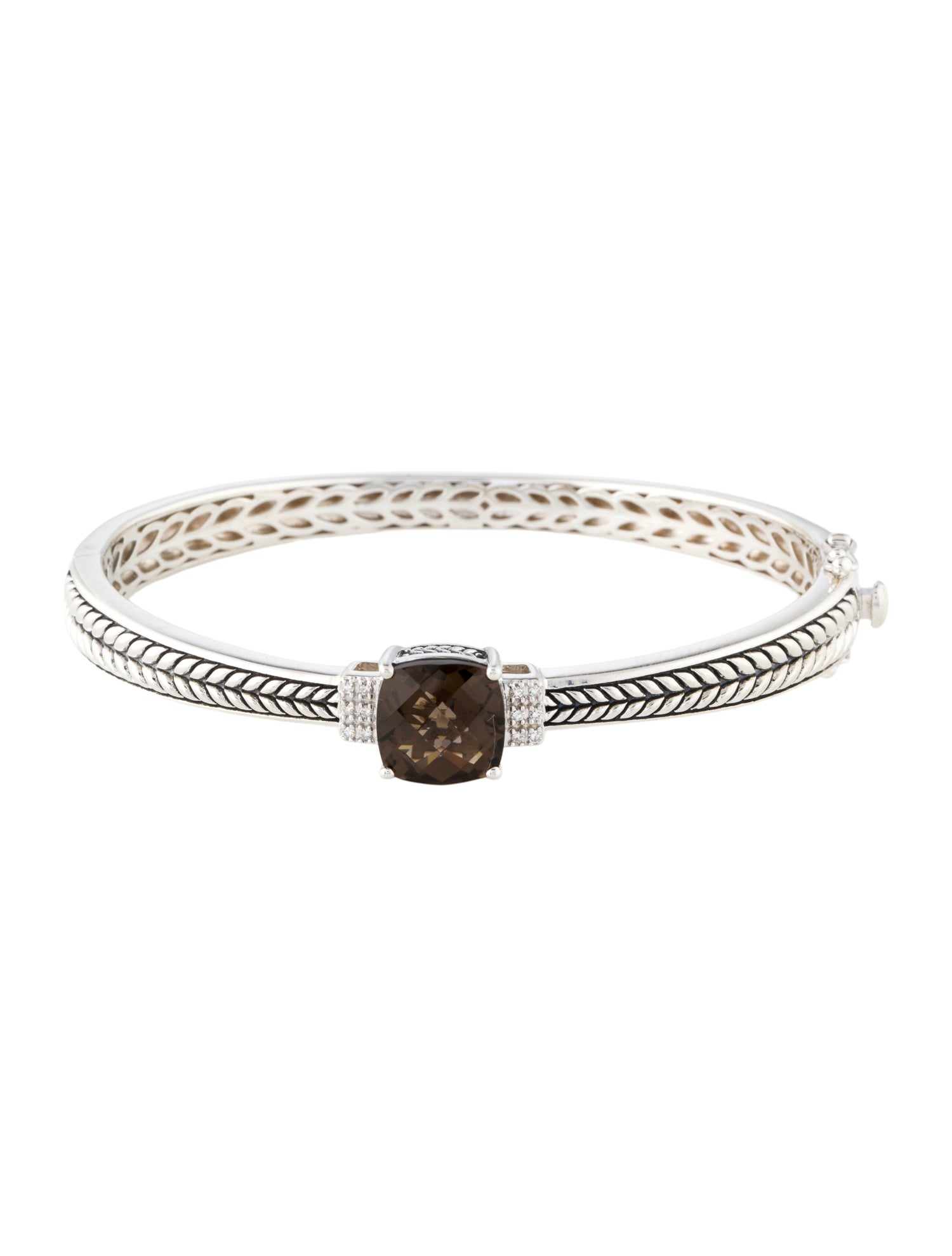 Effy Jewelry Smoky Quartz & Diamond Bangle Bracelet