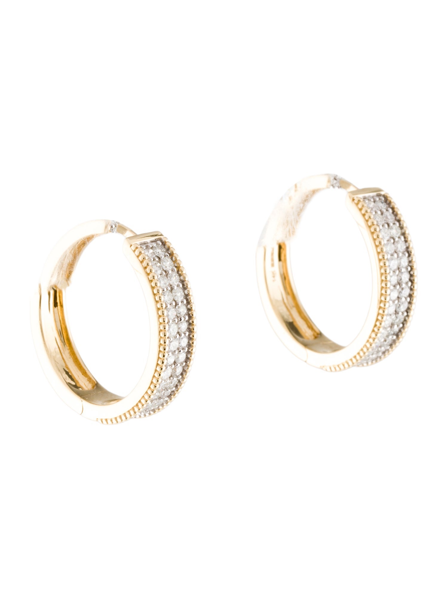 Effy Jewelry 14K 1.00ctw Diamond Hoop Earrings