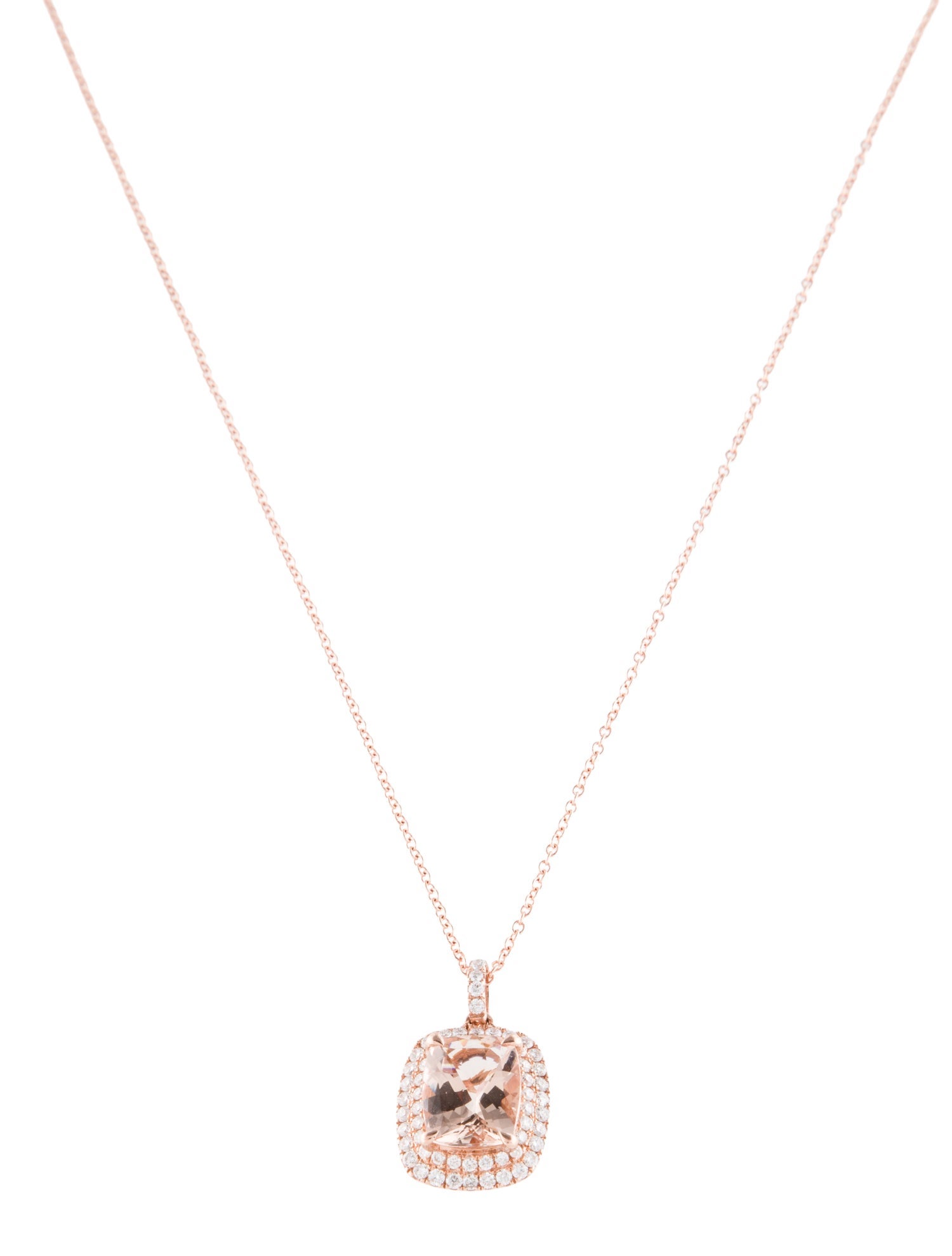 Effy Jewelry 14K 3.15ct Morganite & Diamond Pendant Necklace
