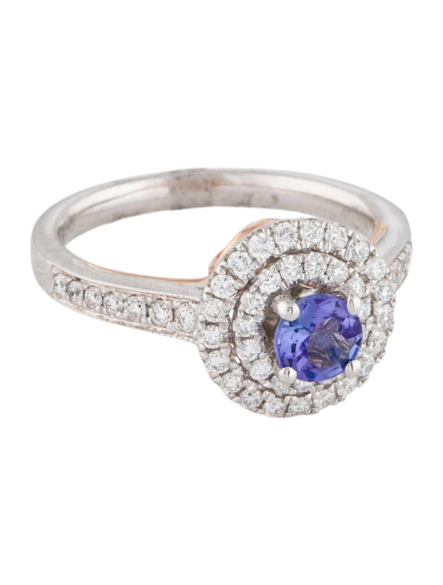 Effy Jewelry 14K Tanzanite & Diamond Double Halo Cocktail Ring