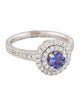 Effy Jewelry 14K Tanzanite & Diamond Double Halo Cocktail Ring