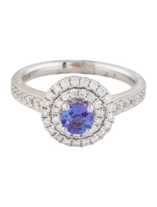 Effy Jewelry 14K Tanzanite & Diamond Double Halo Cocktail Ring
