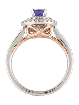 Effy Jewelry 14K Tanzanite & Diamond Double Halo Cocktail Ring
