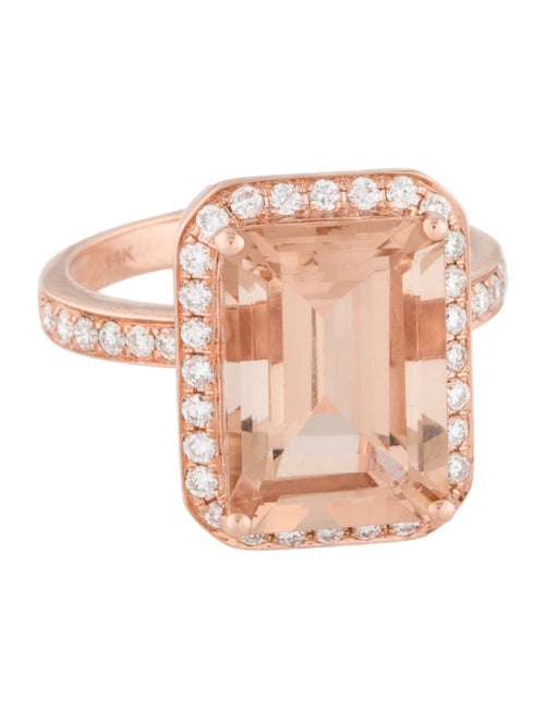 Effy Jewelry 14K 7.07ct Morganite & Diamond Cocktail Ring