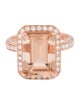 Effy Jewelry 14K 7.07ct Morganite & Diamond Cocktail Ring