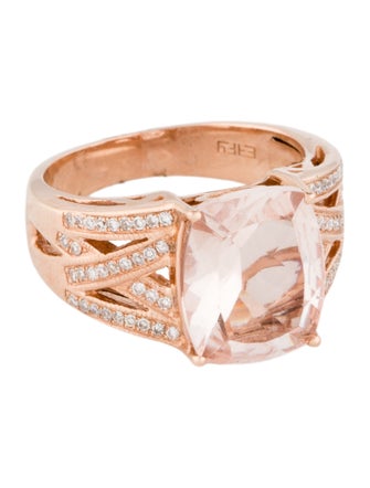 Effy Jewelry 14K 4.51ct Morganite & Diamond Cocktail Ring