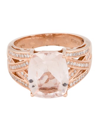 Effy Jewelry 14K 4.51ct Morganite & Diamond Cocktail Ring