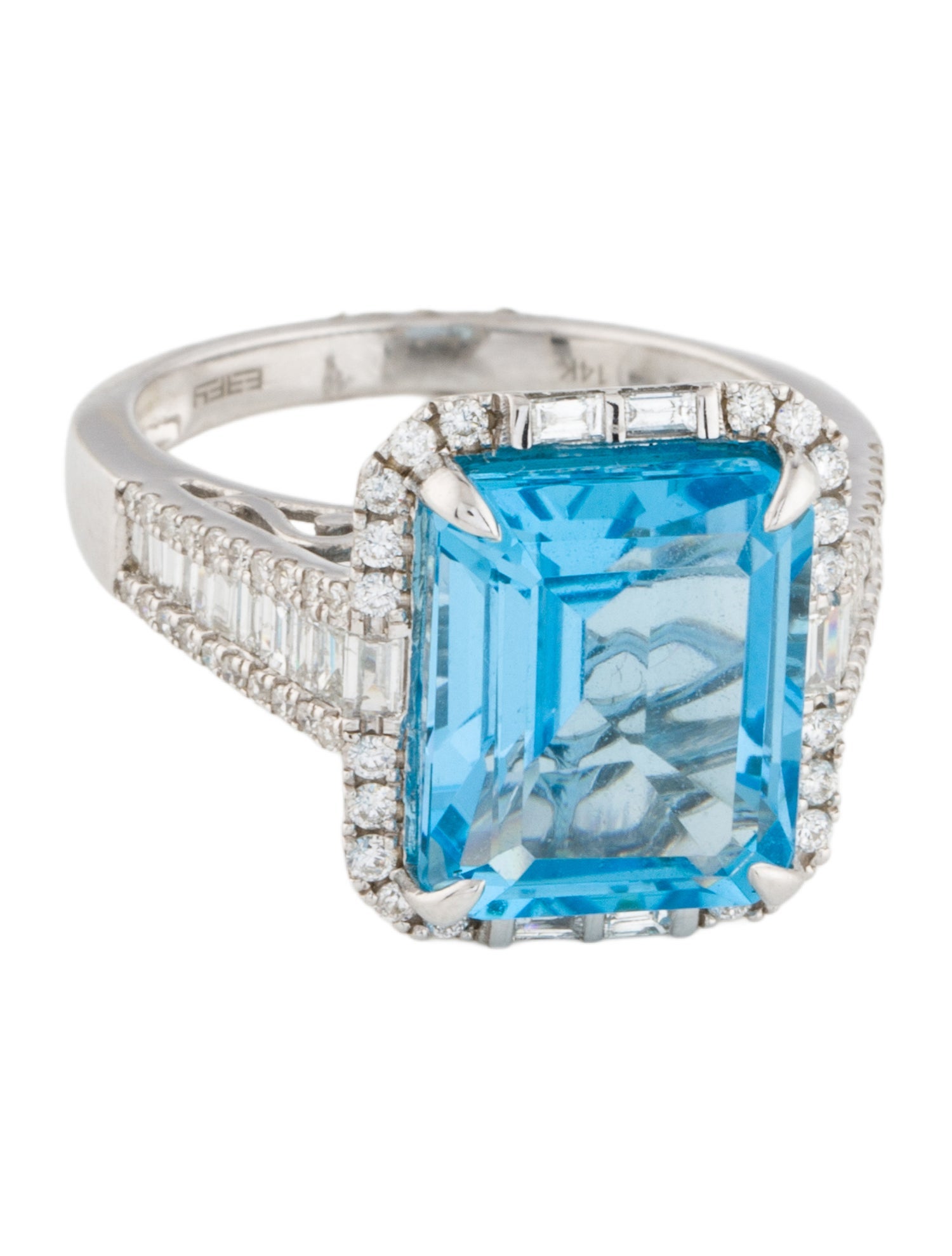 Effy Jewelry 14K 7.13ct Topaz & Diamond Cocktail Ring