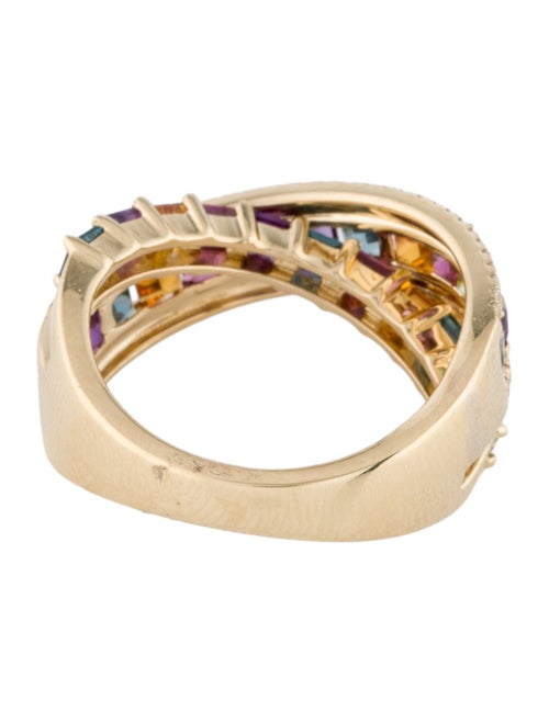 Effy Jewelry 14K Diamond & Multistone Crossover Ring