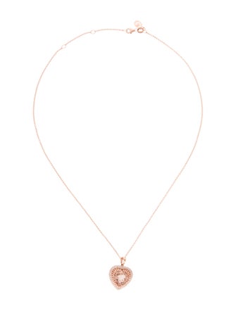 Effy Jewelry 14K 5.50ct Morganite & Diamond Heart Pendant Necklace