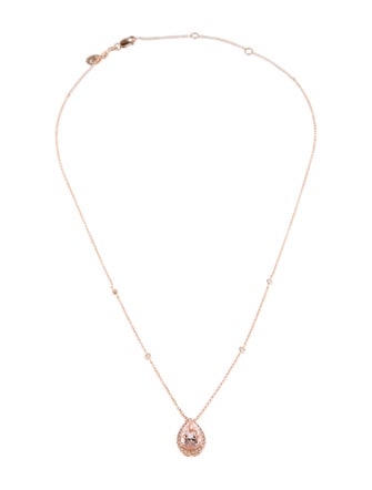 Effy Jewelry 14K 2.15ct Morganite & Diamond Pendant Necklace