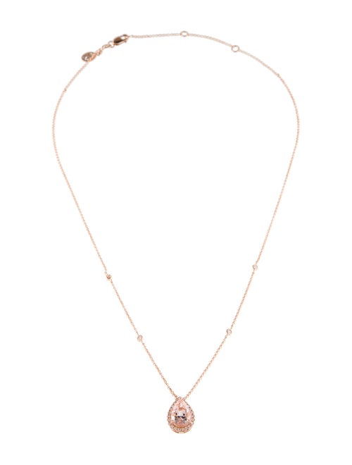 Effy Jewelry 14K 2.15ct Morganite & Diamond Pendant Necklace