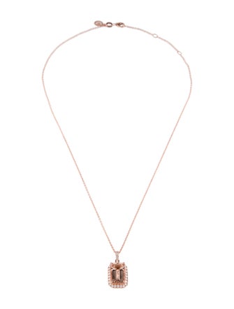 Effy Jewelry 14K 3.85ct Morganite & Diamond Pendant Necklace