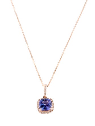 Effy Jewelry 14K 1.66ct Tanzanite & Diamond Pendant Necklace