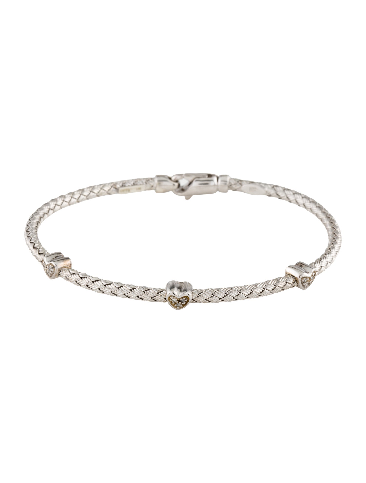 Effy Jewelry Diamond 3 Station Heart Woven