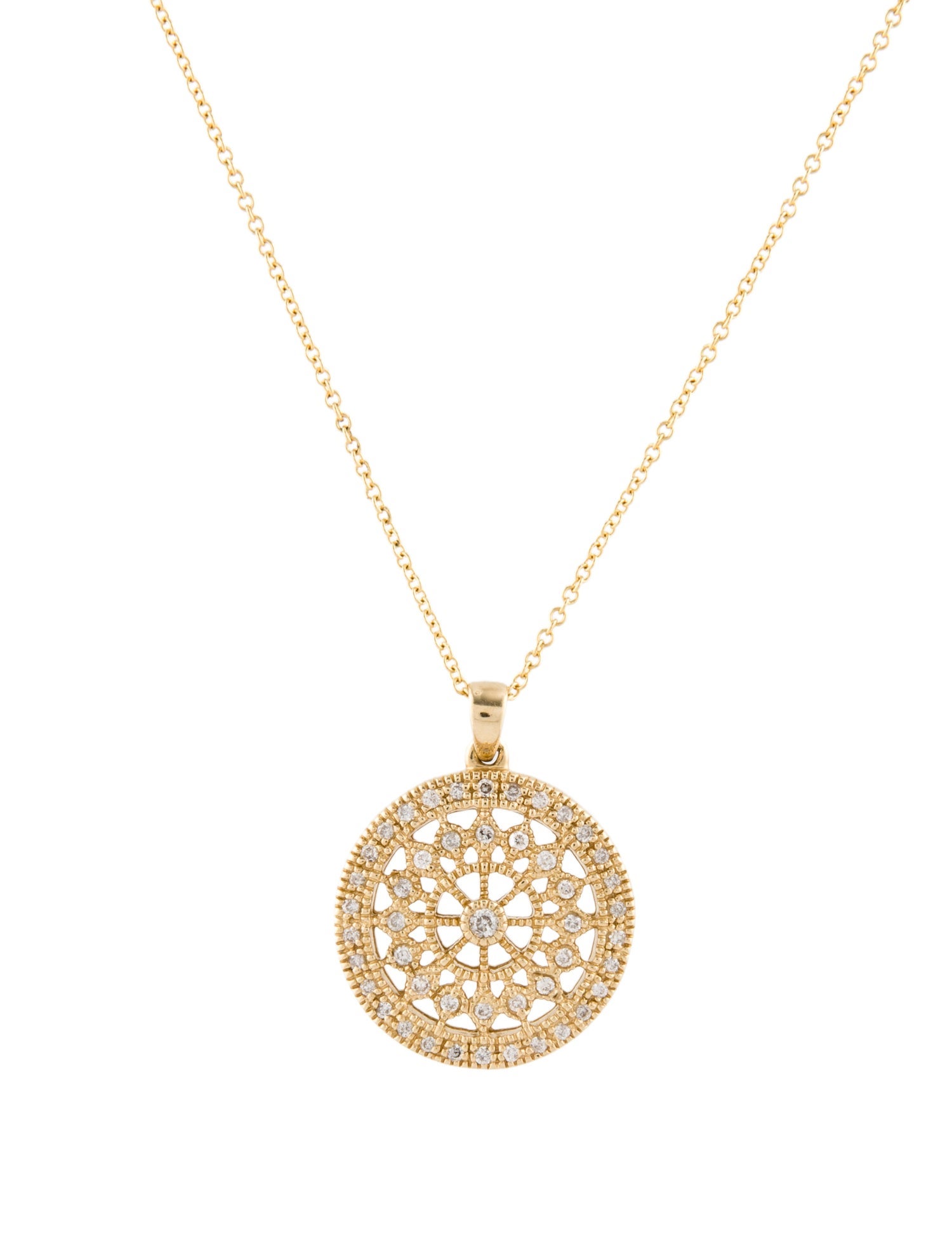 Effy Jewelry 14K Diamond D'Oro Mandala Pendant Necklace