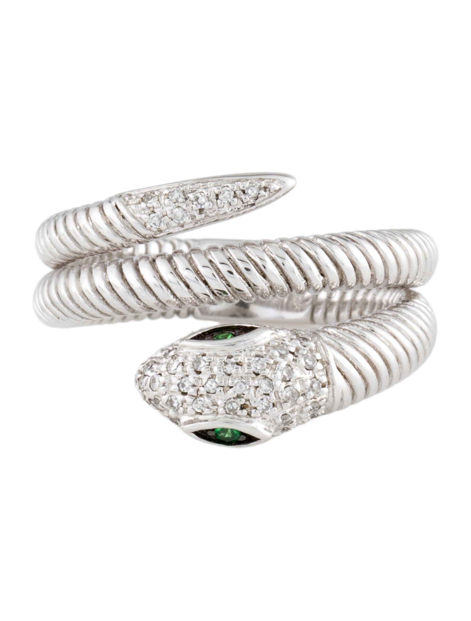 Effy Jewelry Tsavorite Garnet & Diamond Snake Ring