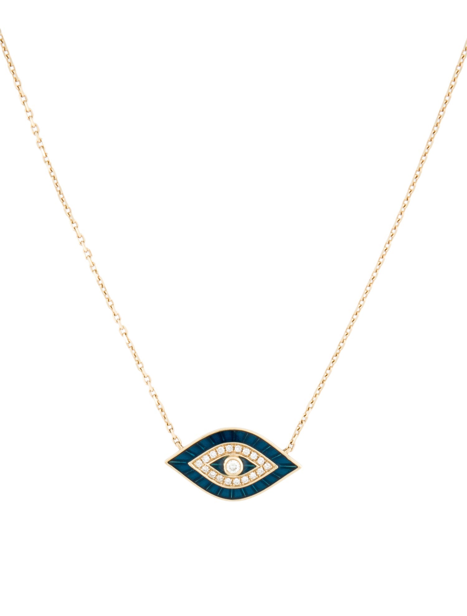 Effy Jewelry 14K Enamel & Diamond Eye Pendant Necklace