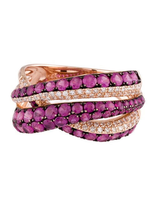 Effy Jewelry 14K Sapphire & Diamond Crossover Ring