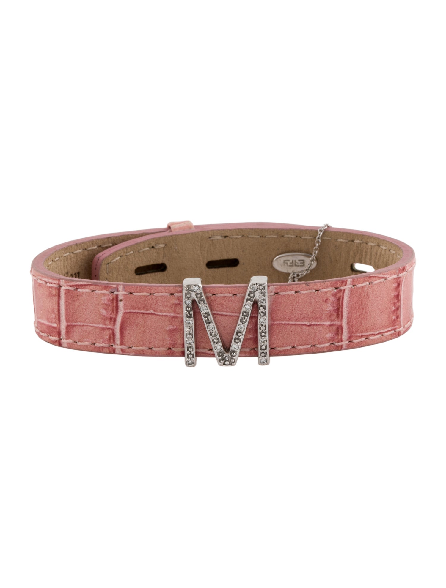 Effy Jewelry 14K Diamond Letter 'M' & Leather Wrap Bracelet