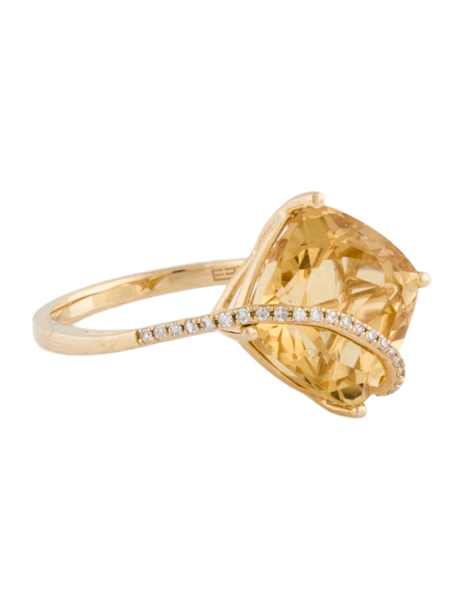 Effy Jewelry 14K 6.33ctw Citrine & Diamond Cocktail Ring