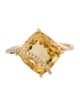 Effy Jewelry 14K 6.33ctw Citrine & Diamond Cocktail Ring
