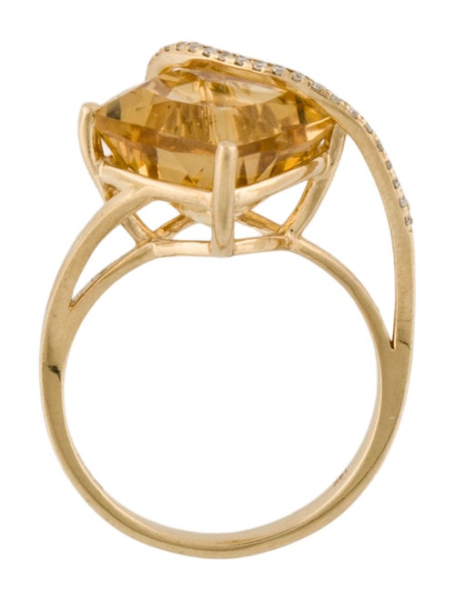 Effy Jewelry 14K 6.33ctw Citrine & Diamond Cocktail Ring