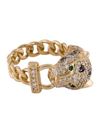 Effy Jewelry 14K Emerald & Diamond Panther Ring