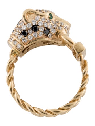 Effy Jewelry 14K Emerald & Diamond Panther Ring