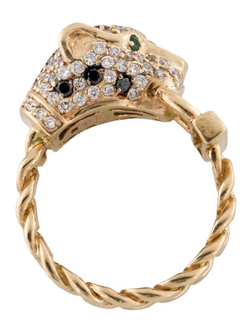Effy Jewelry 14K Emerald & Diamond Panther Ring