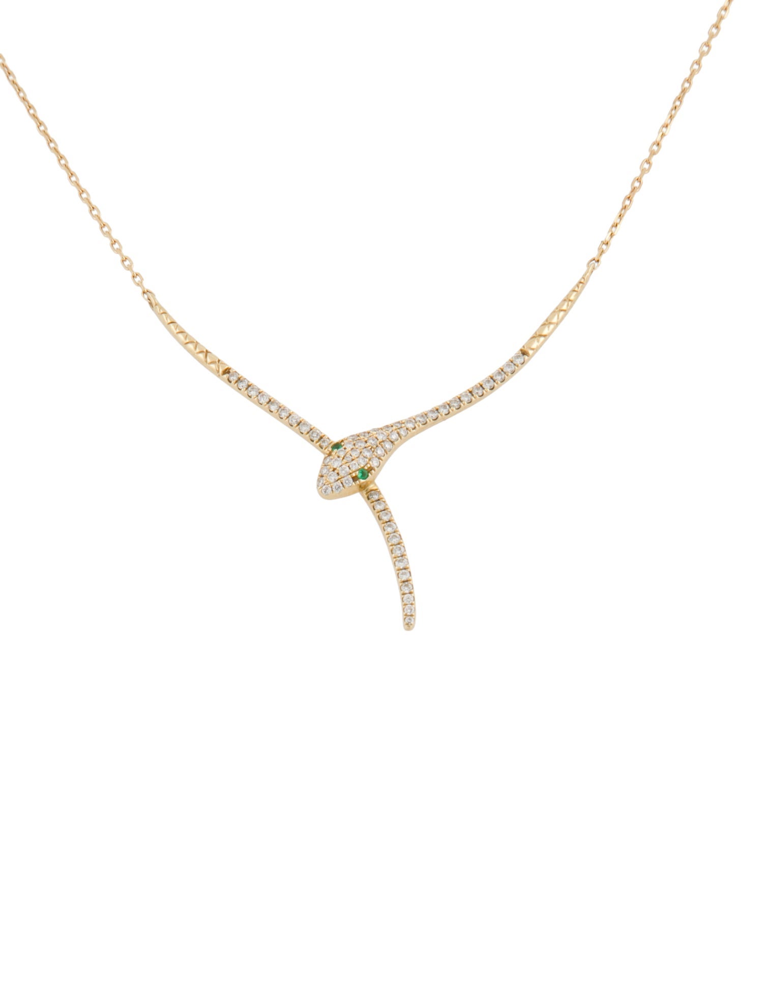Effy Jewelry Emerald & Diamond Snake Pendant Necklace