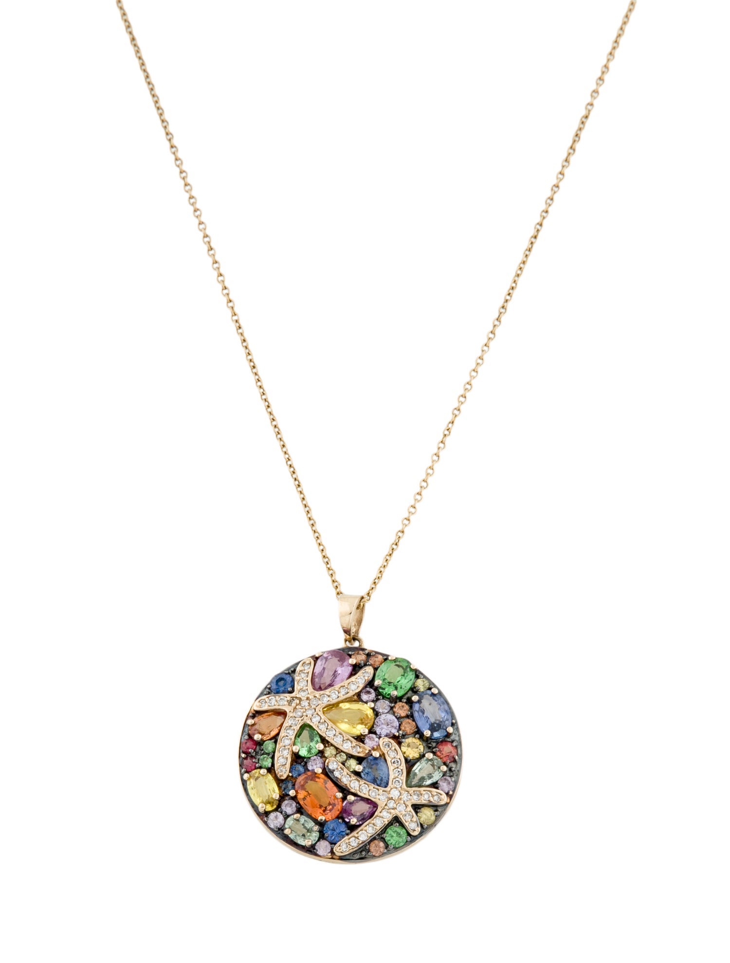 Effy Jewelry 14K Multistone & Diamond Watercolors Pendant Necklace