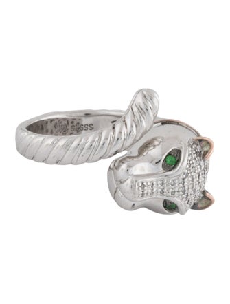 Effy Jewelry Tsavorite & Diamond Panther Ring