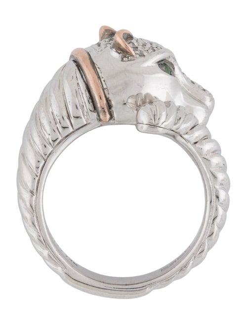 Effy Jewelry Tsavorite & Diamond Panther Ring