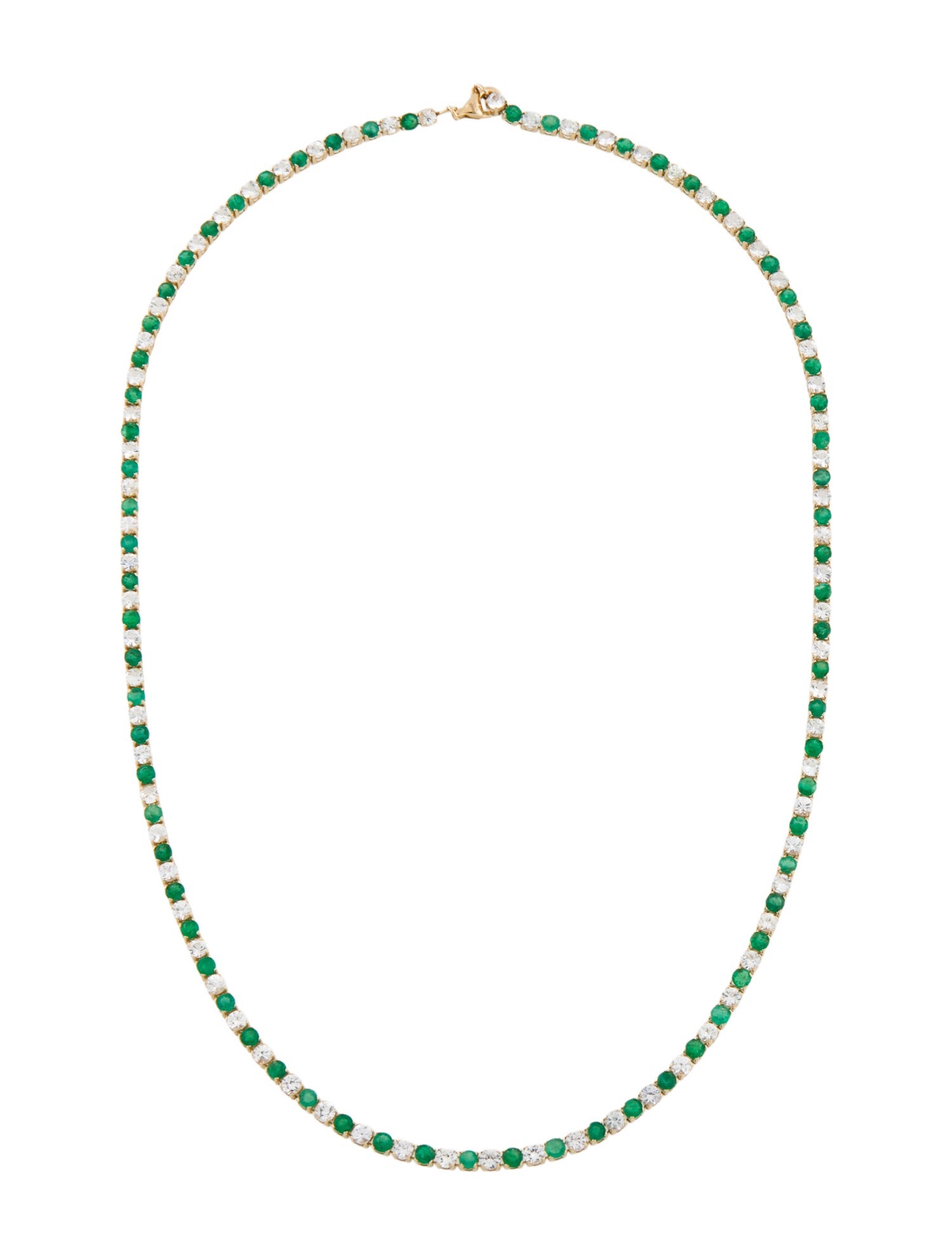 Effy Jewelry 14K 6.77ctw Sapphire & Emerald Tennis Link Necklace w/ Tags