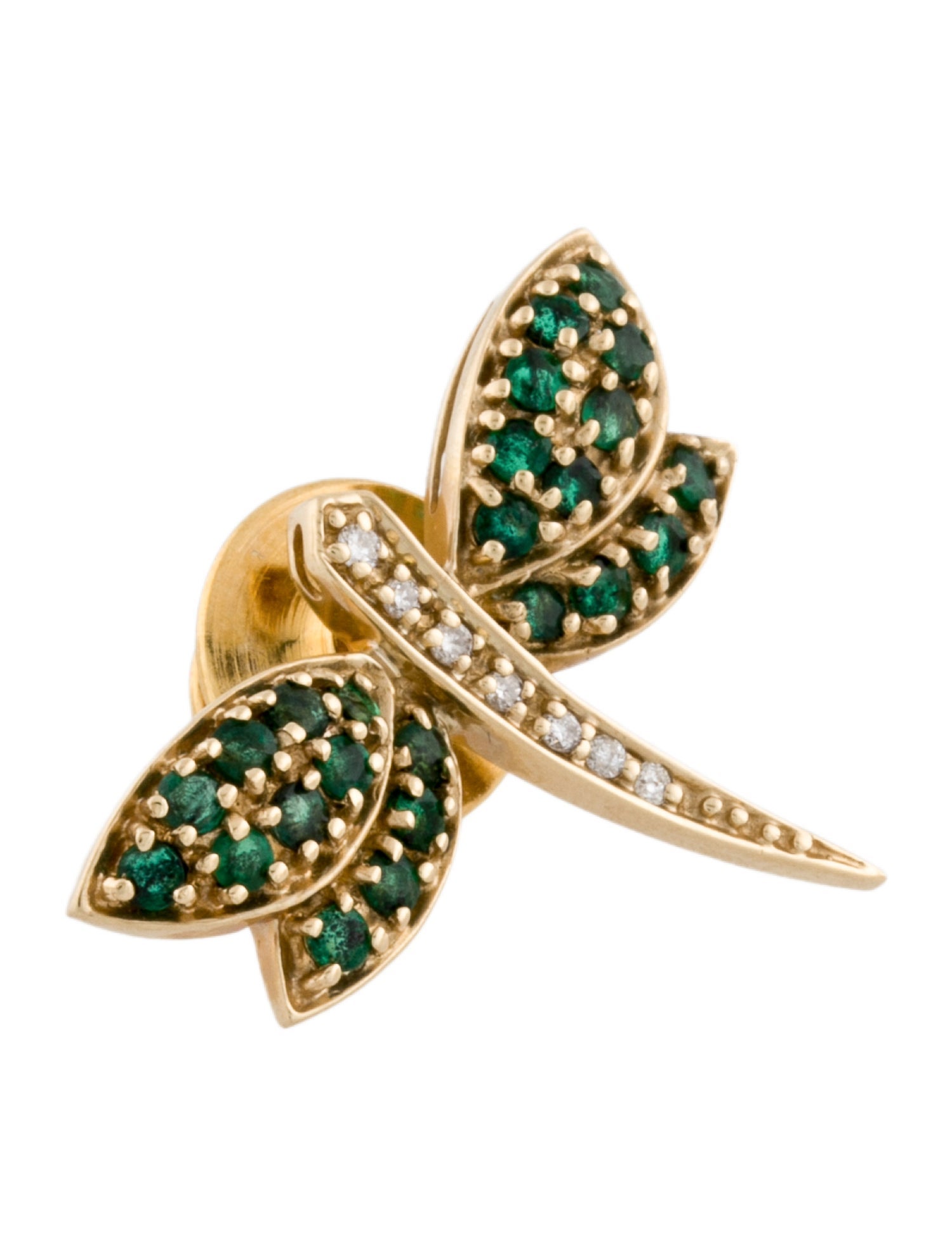 Effy Jewelry 14K Emerald & Diamond Dragonfly Brooch