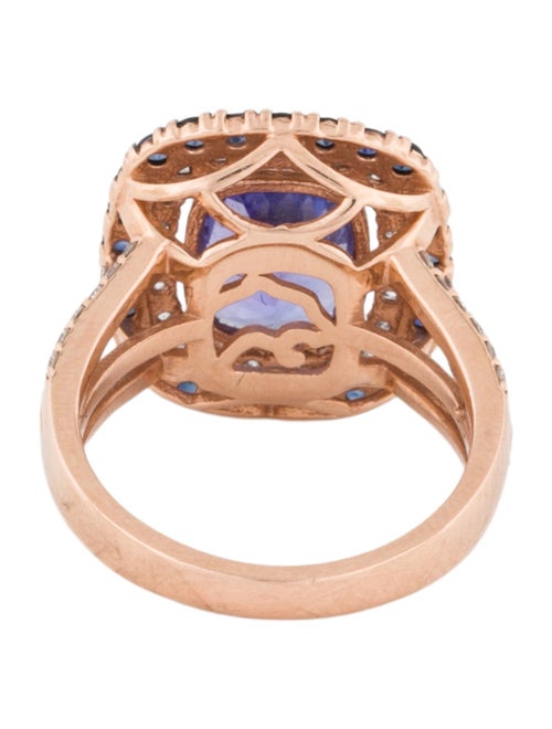 Effy Jewelry 14K Tanzanite Sapphire & Diamond Halo Cocktail Ring