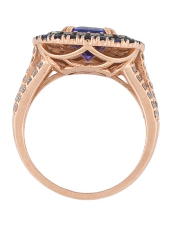 Effy Jewelry 14K Tanzanite Sapphire & Diamond Halo Cocktail Ring