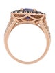Effy Jewelry 14K Tanzanite Sapphire & Diamond Halo Cocktail Ring