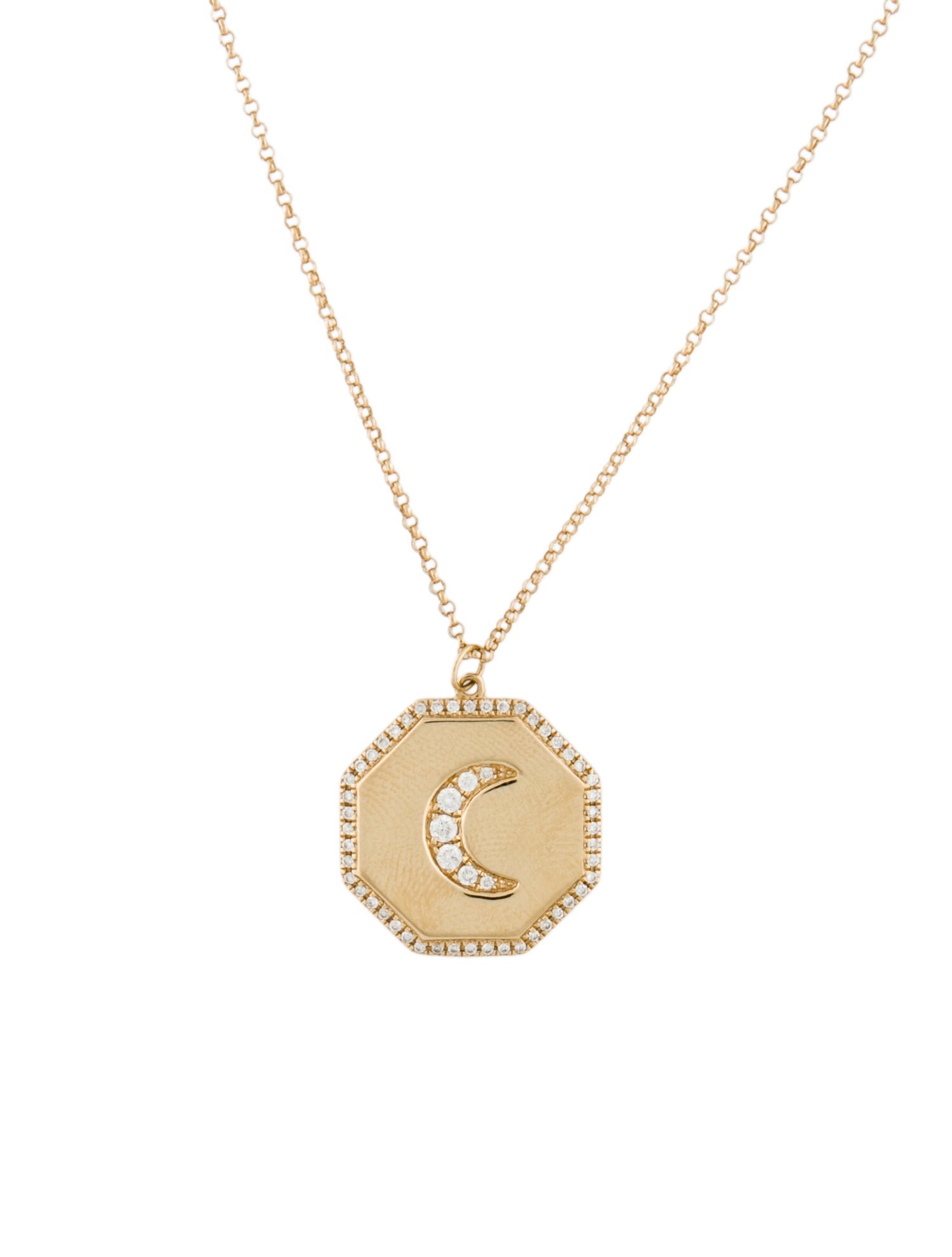 Effy Jewelry 14K Diamond Novelty Moon Pendant Necklace