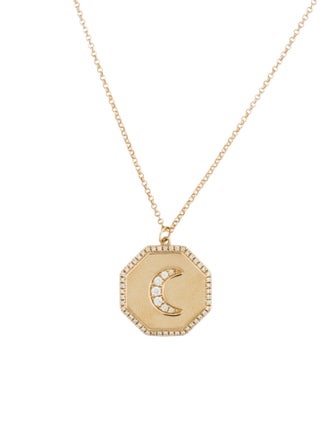 Effy Jewelry 14K Diamond Novelty Moon Pendant Necklace