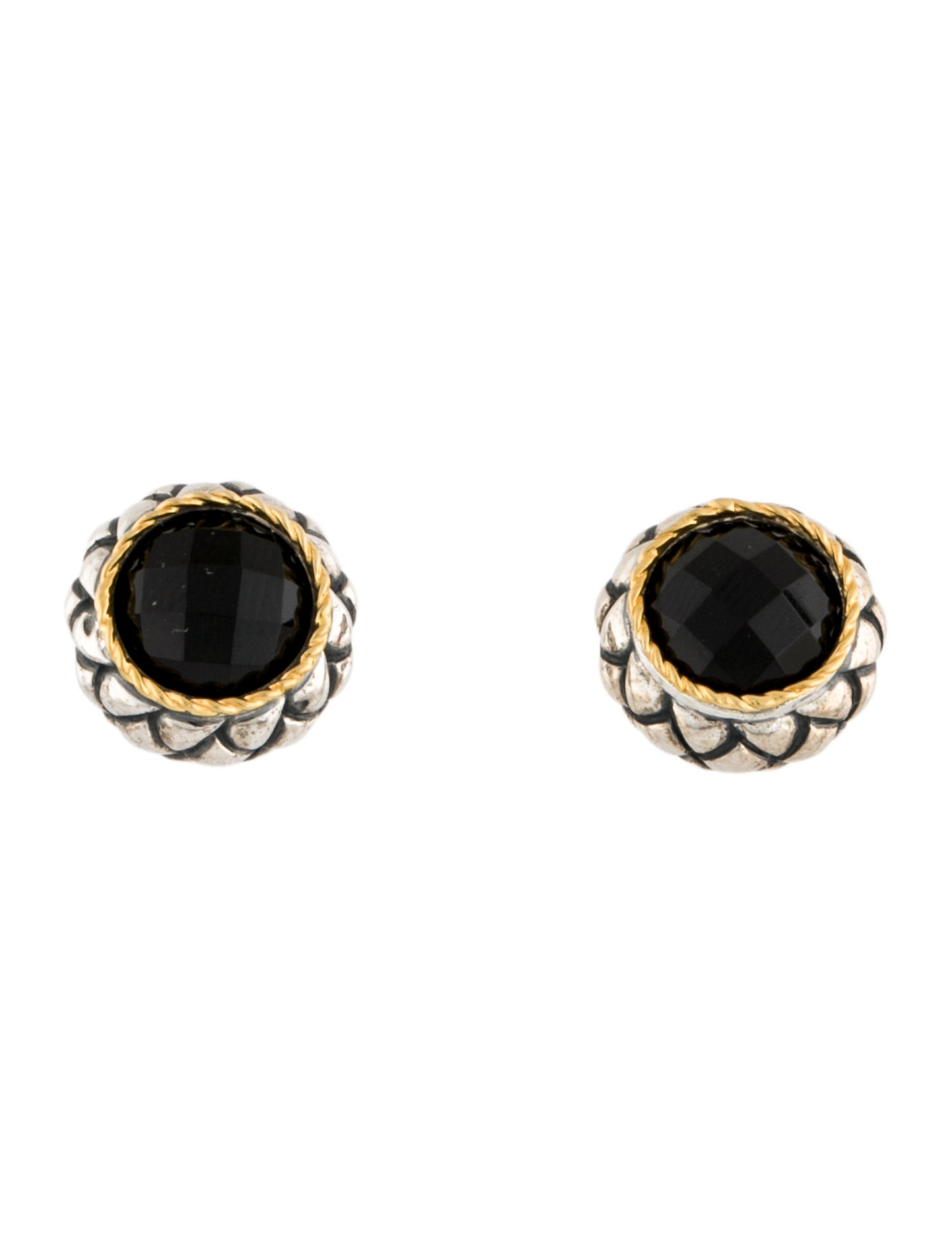 Effy Jewelry Two-Tone Onyx Stud Earrings