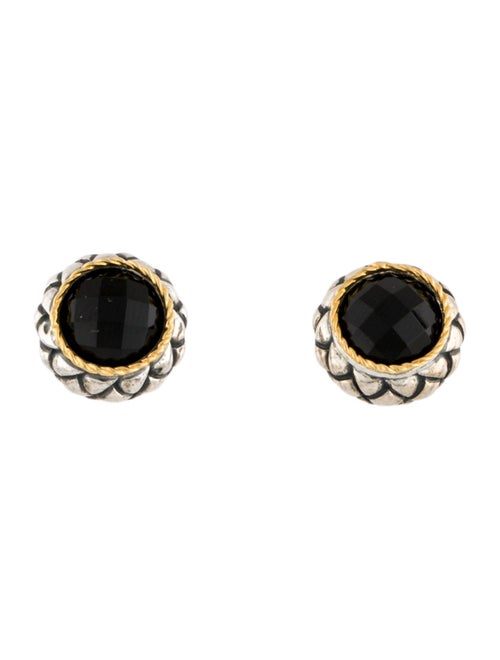 Effy Jewelry Two-Tone Onyx Stud Earrings