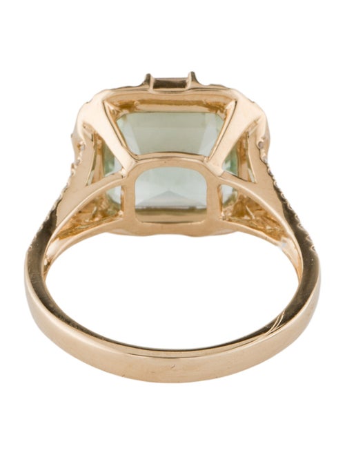 Effy Jewelry 14K 3.90ct Prasiolite and Diamond Cocktail Ring
