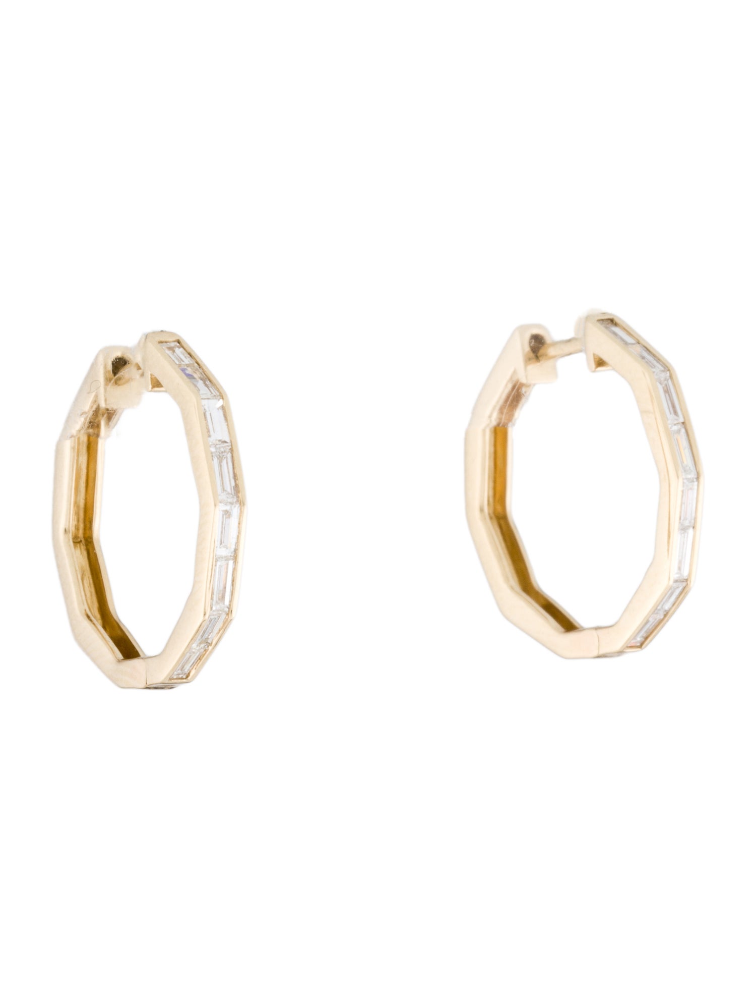 Effy Jewelry 14K Diamond Hoop Earrings