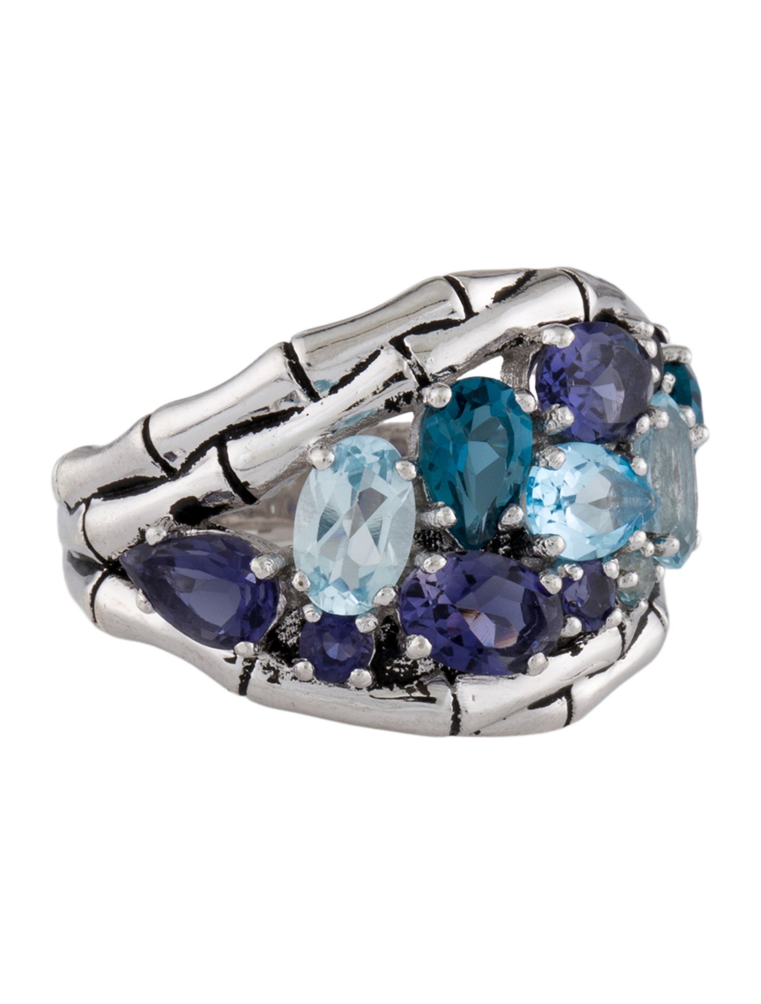 Effy Jewelry Topaz & Iolite Bamboo Cocktail Ring