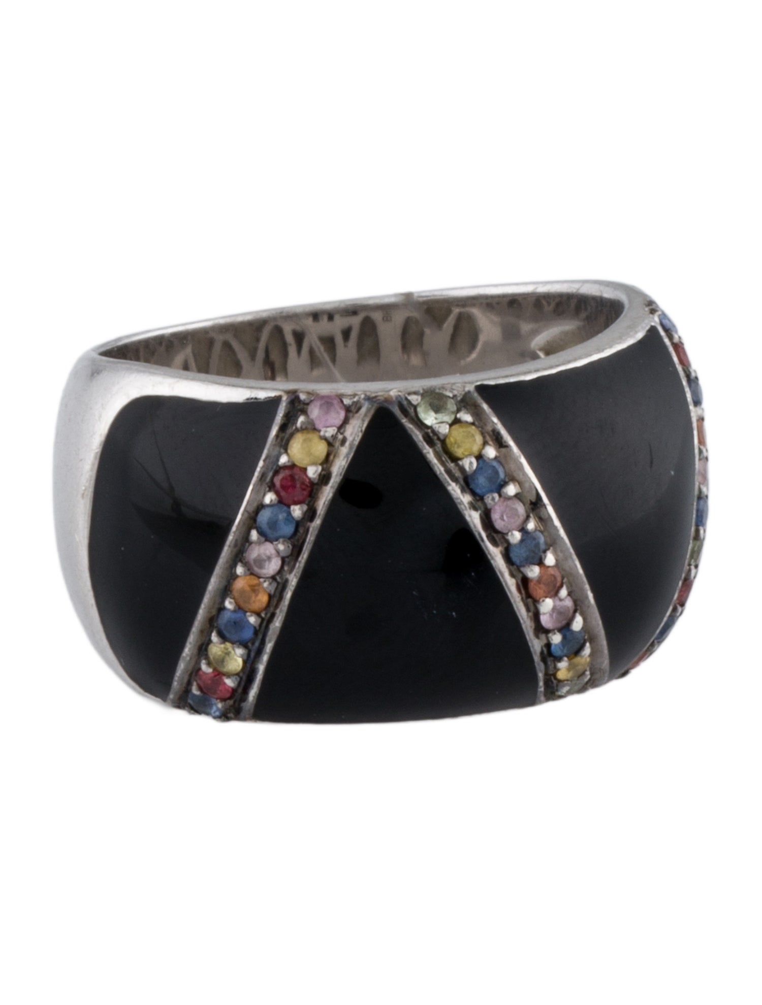 Effy Jewelry Enamel & Sapphire Dome Band Ring