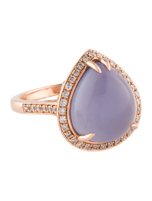 Effy Jewelry 14K 6.74ct Chalcedony and Diamond Cocktail Ring