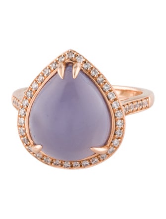 Effy Jewelry 14K 6.74ct Chalcedony and Diamond Cocktail Ring